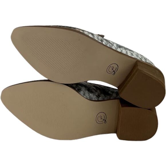 Chinese Laundry Marnie Python Snake Print Mule Stacked Heel Loafers Clogs US 6 - Picture 8 of 9